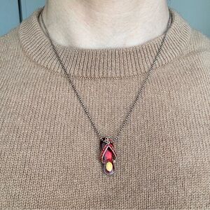 Red Flip Flop Pendant Necklace Summer Beach Tropical Vacation Fun Kitsch Y2K